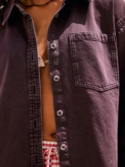 Next - Chemises oversize en Denim Rouge baie Outlet