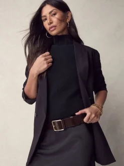 Next Rouge baie - Large ceinture en cuir N. Premium Made In Italy Discount