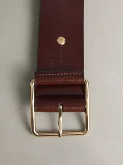 Next Rouge baie - Large ceinture en cuir N. Premium Made In Italy Discount