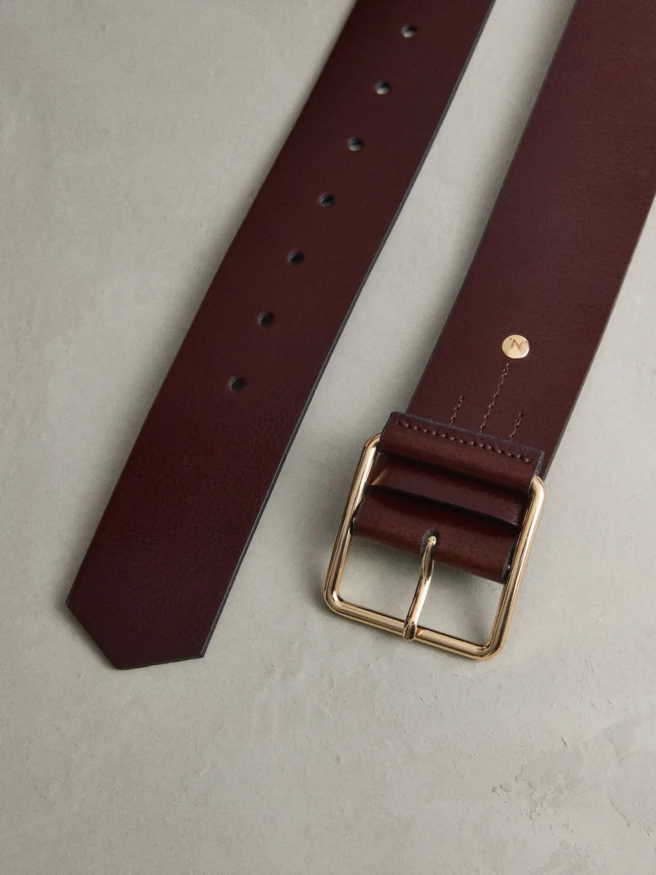 Next Rouge baie - Large ceinture en cuir N. Premium Made In Italy Discount