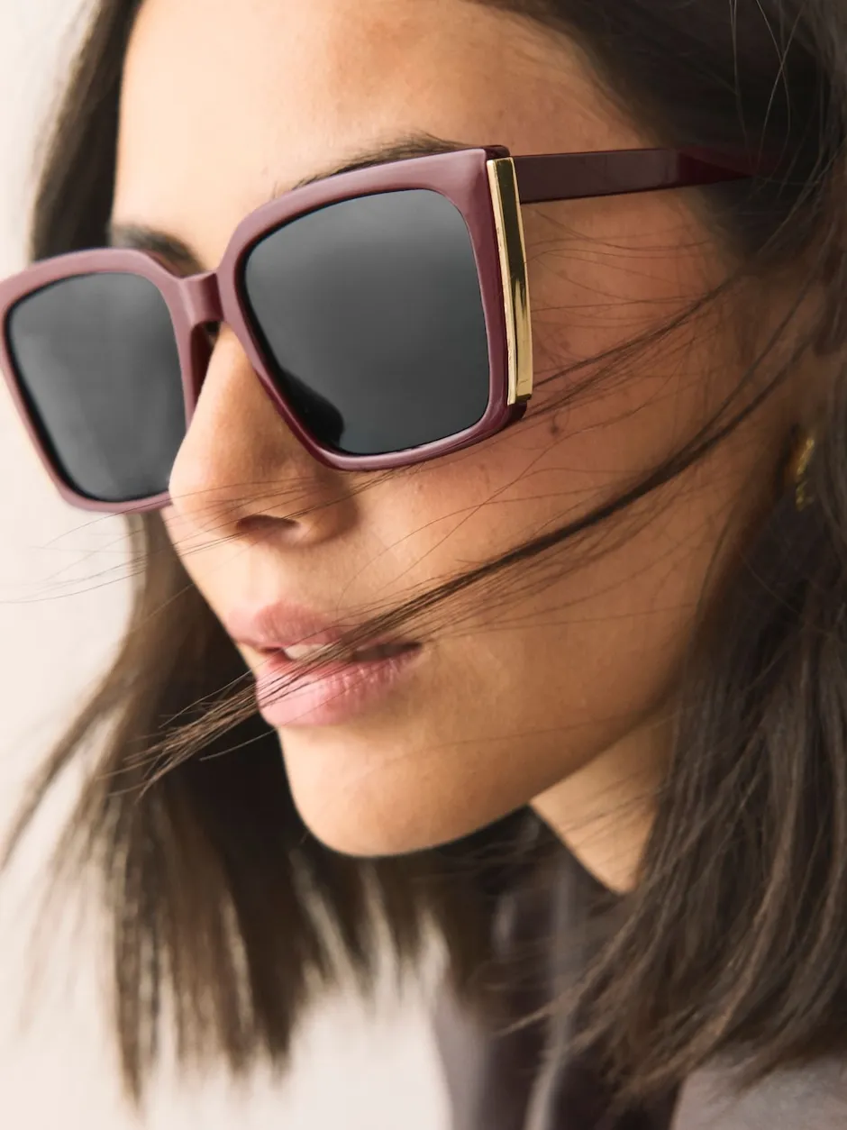 Next Rouge baie - Lunettes de soleil carrées Sale