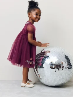 Next Rouge baie - Robe de soirée en maille brodée (3mths-8yrs) Discount