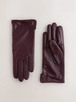 Next Rouge baie foncé - Gants en cuir Discount