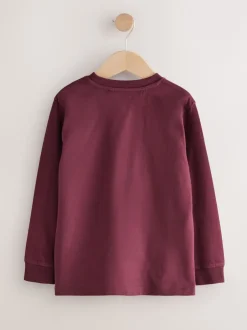 Next Rouge Berry/Gris/Blanc/Bleu - Lot de 4 T-shirts à manches longues et confortables (3-16ans) Online