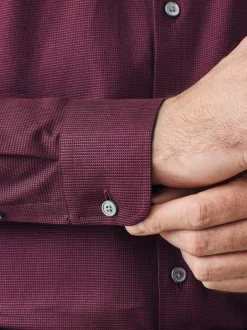 Next Rouge bordeaux - Ajustement régulier - Signature 100% coton avec chemise élégante texturée New