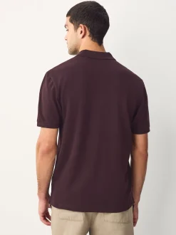 Next - Ajustement régulier - Polo Manches courtes Pique Rouge bordeaux Online