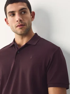 Next - Ajustement régulier - Polo Manches courtes Pique Rouge bordeaux Online