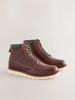Next Rouge bordeaux - Bottes compensées à tablier haut