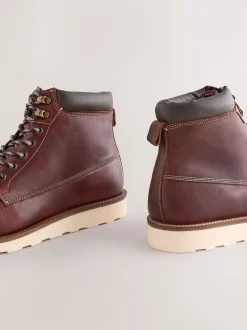 Next Rouge bordeaux - Bottes compensées à tablier haut