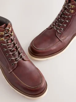 Next Rouge bordeaux - Bottes compensées à tablier haut