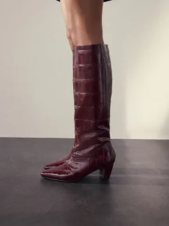 Next Rouge bordeaux - Bottes Forever Comfort® hauteur genou à talons incurvés Online