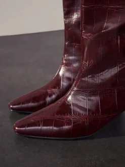 Next Rouge bordeaux - Bottes Forever Comfort® hauteur genou à talons incurvés Online