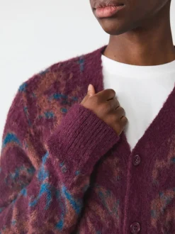 Next Rouge bordeaux - Cardigan décontracté à Motif Fleuri Best