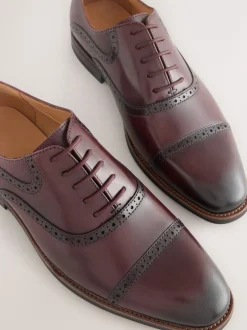 Next Rouge bordeaux - Chaussures Oxford Toecap Discount