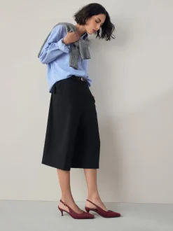 Next Rouge bordeaux - Chaussures à talons à bride arrière en cuir et détails découpés Online