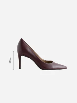 Next - Chaussures de milieu de terrain en cuir Rouge bordeaux New