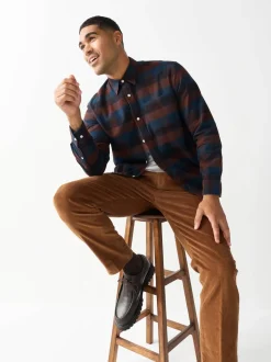 Next - Chemise à manches longues Check Rouge bordeaux Outlet