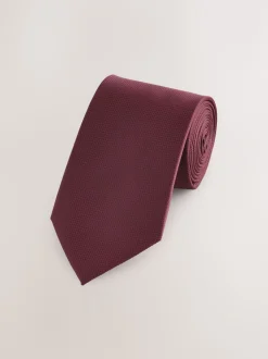 Next Rouge bordeaux - Coupe standard - Cravate texturée Discount