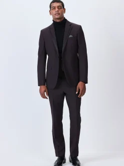 Next Rouge bordeaux - Coupe sur mesure - Veste de smoking à revers inset New