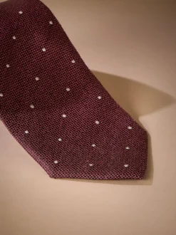 Next - Cravate Signature en soie italienne Rouge bordeaux Best