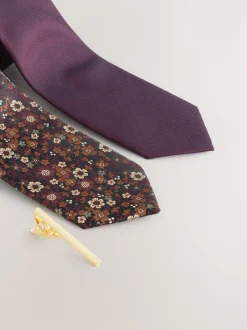 Next Rouge bordeaux - Cravates 2 Lot New