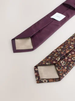 Next Rouge bordeaux - Cravates 2 Lot New