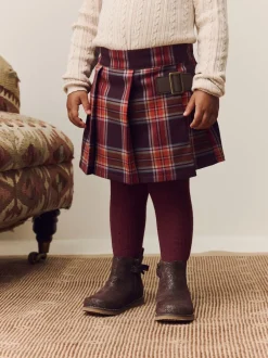 Next Rouge bordeaux - Ensemble Skort et collants à carreaux (3mois7ans) Hot