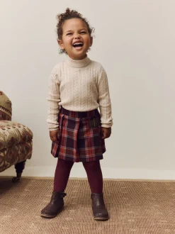 Next Rouge bordeaux - Ensemble Skort et collants à carreaux (3mois7ans) Hot