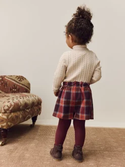 Next Rouge bordeaux - Ensemble Skort et collants à carreaux (3mois7ans) Hot