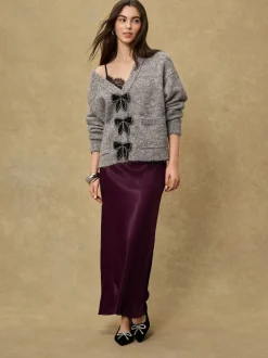 Next - Jupe Midi Satin Rouge bordeaux Discount