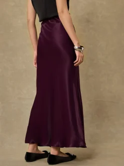 Next - Jupe Midi Satin Rouge bordeaux Discount