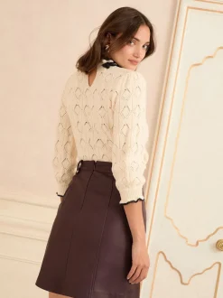 Love & Roses Rouge bordeaux - Minijupe en similicuir New