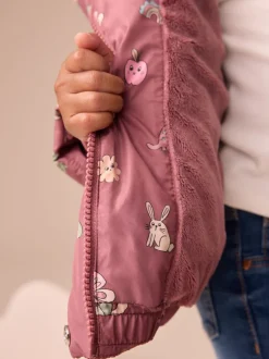 Next Rouge bordeaux - Manteau Résistant à la douche doublé de fausse fourrure (3mois-7ans) Discount