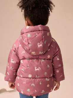 Next Rouge bordeaux - Manteau Résistant à la douche doublé de fausse fourrure (3mois-7ans) Discount