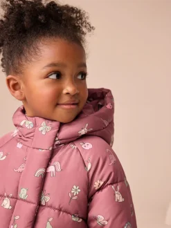 Next Rouge bordeaux - Manteau Résistant à la douche doublé de fausse fourrure (3mois-7ans) Discount