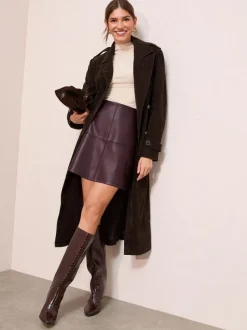 Friends Like These Rouge bordeaux - Minijupe en similicuir Sale