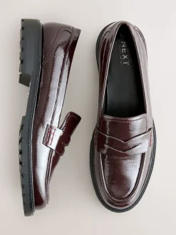 Next Rouge bordeaux - Mocassins vernis épais Clearance