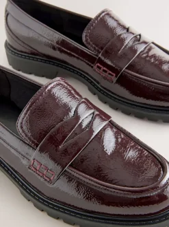 Next Rouge bordeaux - Mocassins vernis épais Clearance