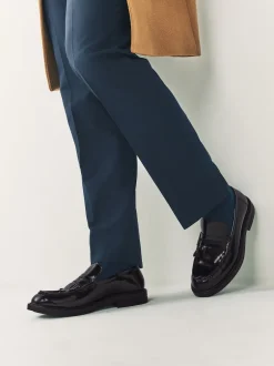 Next Rouge bordeaux - Mocassins à franges Penny Discount