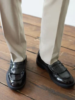 Next Rouge bordeaux - Mocassins à franges Penny Discount