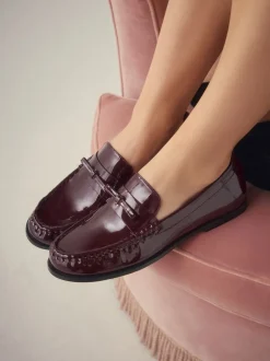 Next Rouge bordeaux - Mocassins Forever Comfort® à bout froncé avec nœud Clearance