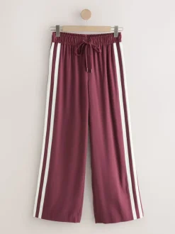 Next Rouge bordeaux - Pantalon large à bande latérale Sale