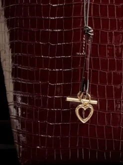 Lipsy Rouge bordeaux - Sac cabas effet croco Outlet