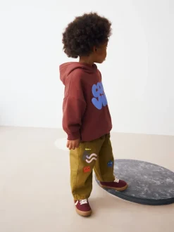 Next - Sweat à capuche imprimé à manches longues (3mois-7ans) Rouge bordeaux