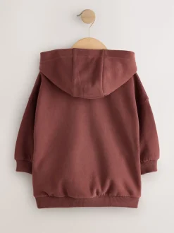 Next - Sweat à capuche imprimé à manches longues (3mois-7ans) Rouge bordeaux