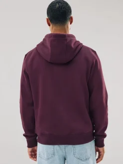 Next Rouge bordeaux - Sweat à capuche zippé en jersey épais riche en coton Hot