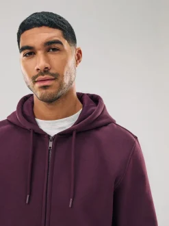 Next Rouge bordeaux - Sweat à capuche zippé en jersey épais riche en coton Hot