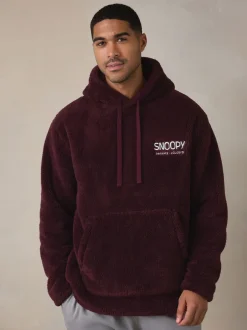 Next Rouge bordeaux - Sweat à capuche Snoopy Borg en polaire Online