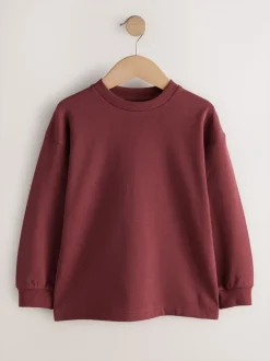 Next - T-shirt épais décontracté à manches longues (3-16ans) Rouge bordeaux Sale