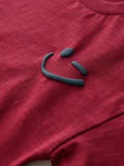 Next - T-shirt semi-uni à manches longues (3mois-7ans) Rouge bordeaux Hot